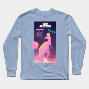 Dinosaur playing basketball Long Sleeve T-Shirt